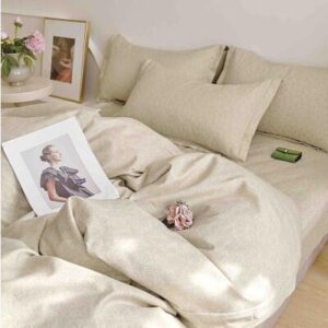 Lenjerie de pat finet crem, 6 piese