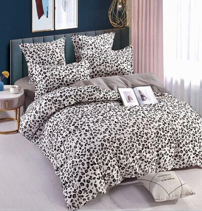Lenjerie de pat finet leopard roz, 6 piese