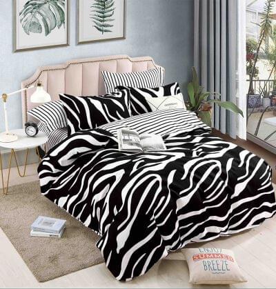 Lenjerie de pat finet model zebra, 6 piese