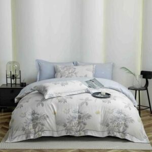Lenjerie de pat finet LUX dungi fine, 6 piese, cu elastic