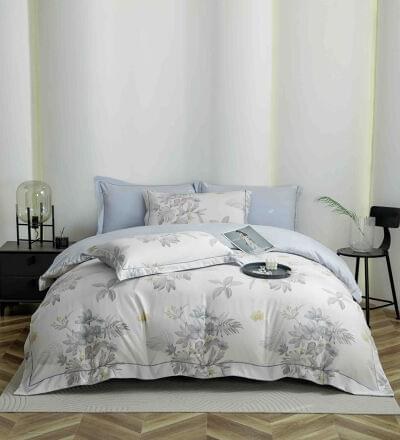 Lenjerie de pat finet LUX dungi fine, 6 piese, cu elastic