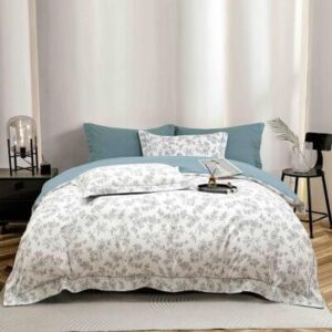 Lenjerie de pat finet LUX floral bej, 6 piese, cu elastic