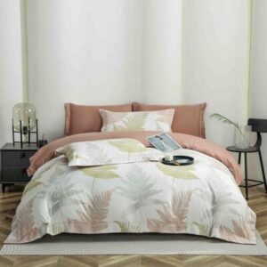 Lenjerie de pat finet LUX floral crem, 6 piese, cu elastic