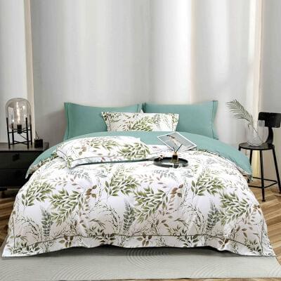 Lenjerie de pat finet LUX floral multicolor, 6 piese, cu elastic