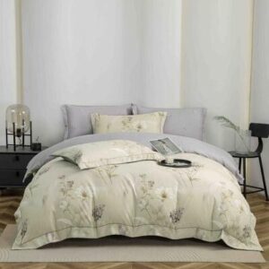Lenjerie de pat finet LUX geometric gri, 6 piese, cu elastic