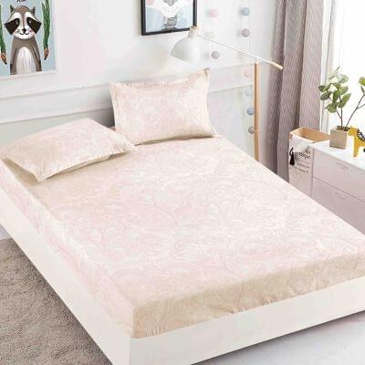 Husă de pat cu elastic 180x200, crem uni