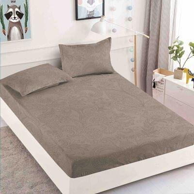 Husă de pat cu elastic 180x200, maro uni