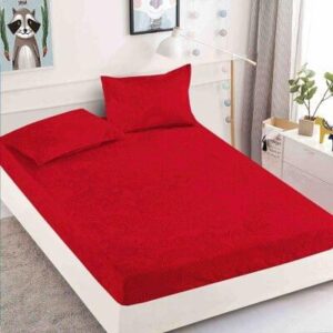 Husă de pat cu elastic 180x200, roșu uni