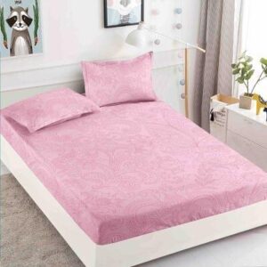 Husă de pat cu elastic 180x200, roz vintage uni