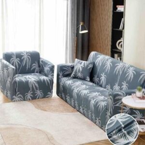 Husă de canapea elastică alb-negru geometric, mărime L (180-230 cm)