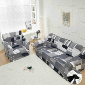 Husă de canapea elastică albastru abstract, mărime L (180-230 cm)