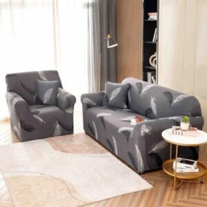 Husă de canapea elastică albastru geometric, mărime L (180-230 cm)