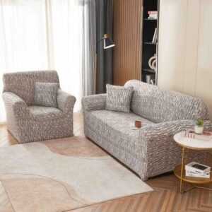 Husă de canapea elastică gri abstract, mărime L (180-230 cm)
