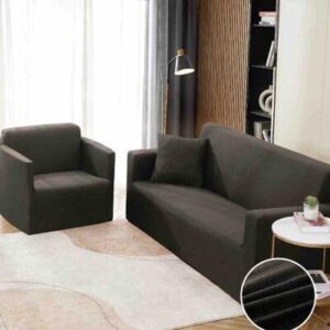 Husă de canapea elastică negru, mărime M (140-180 cm)