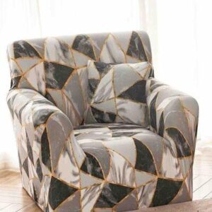 Husă de canapea elastică crem floral, mărime S (90-140 cm)