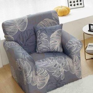Husă de canapea elastică gri abstract, mărime S (90-140 cm)