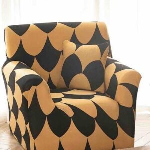 Husă de canapea elastică gri abstract, mărime S (90-140 cm)
