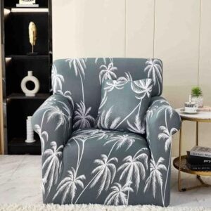 Husă de canapea elastică gri abstract, mărime S (90-140 cm)
