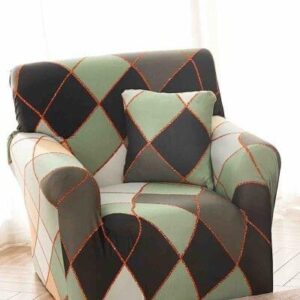 Husă de canapea elastică verde frunze, mărime S (90-140 cm)