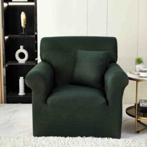 Husă de canapea elastică verde inchis, mărime S (90-140 cm)