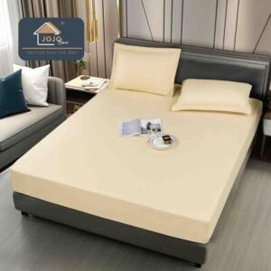 Husă de pat impermeabilă bej 160x200, 3 piese