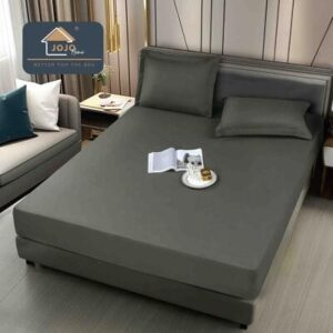 Husă de pat impermeabilă gri 160x200, 3 piese