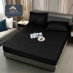 Husă de pat impermeabilă negru 160x200, 3 piese