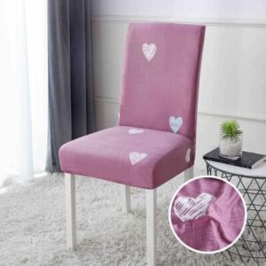 Husă scaun cu elastic roz, set 6 bucăți