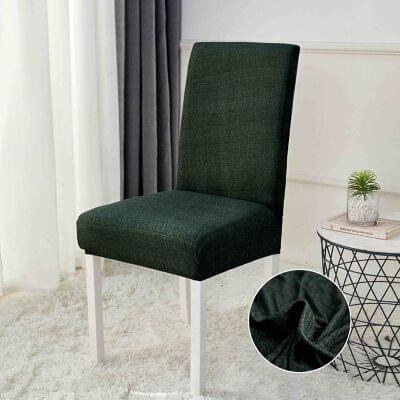 Husă scaun cu elastic verde, set 6 bucăți
