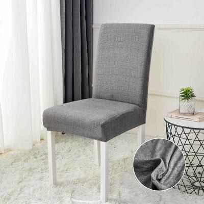 Husă scaun cu elastic verde măsliniu, set 6 bucăți