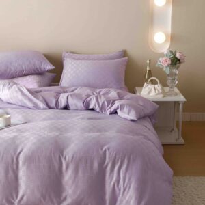 Lenjerie de pat finet jacquard lila, 6 piese